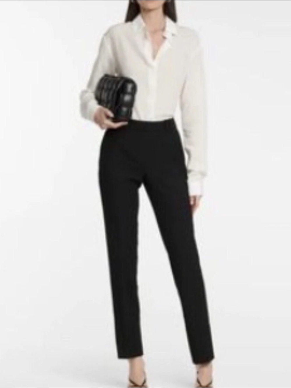Roland Mouret Black Straight-Leg Trousers